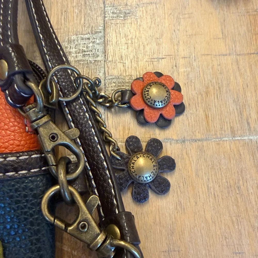 Chala Black, Orange & Yellow Sunflower Crossbody Bag - Picture 3 of 8